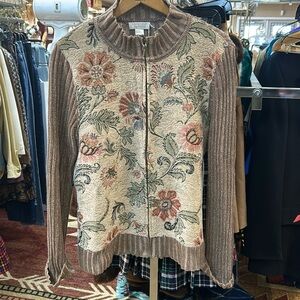 Floral Grandma Cardigan Sweater